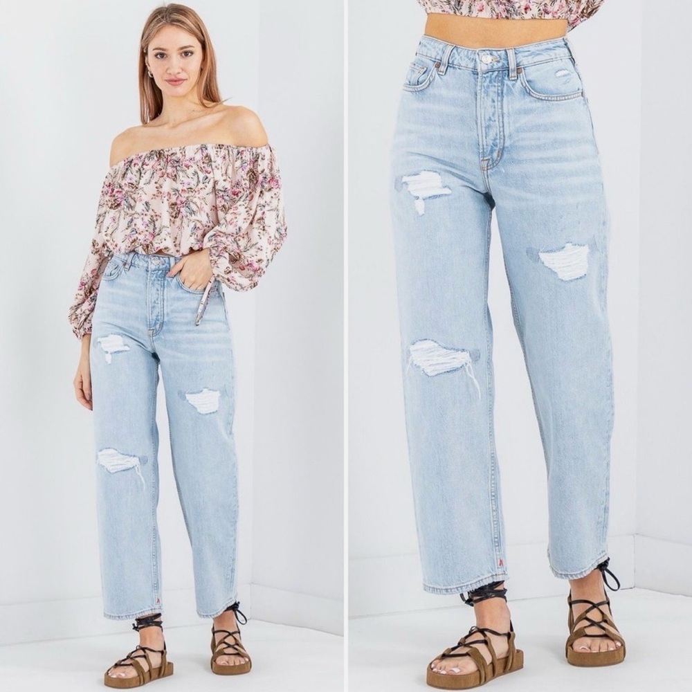 Scotch & Soda The Ripple 1950's Straight Leg Beach Treat Loose Fit Denim Jeans.